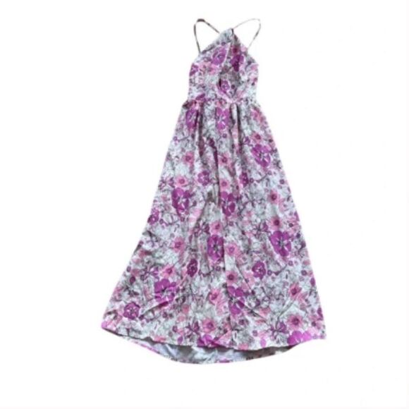 Women's Pink Floral Long Maxi Dress - Picture 1 of 10
